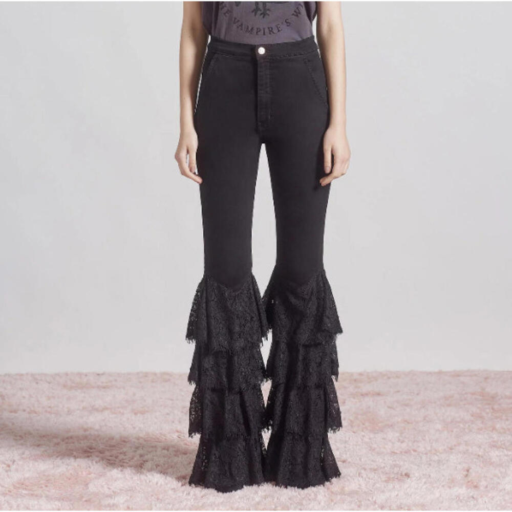 Current Elliott  X The Vampires Wife Black Jeans, NWT, Size 24, Retail $428.00.